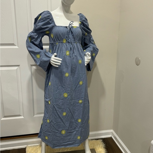 NWOT FREE PEOPLE Emory Embroidered Midi Dress SZ : M - Picture 7 of 14